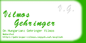 vilmos gehringer business card